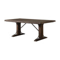 Solid Wood Rectangle Dining Table in Rustic Walnut Y75048