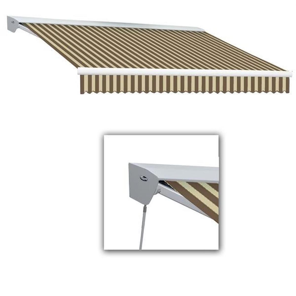 12 ft. Brown & Tan Retractable Awning with Remote V8798