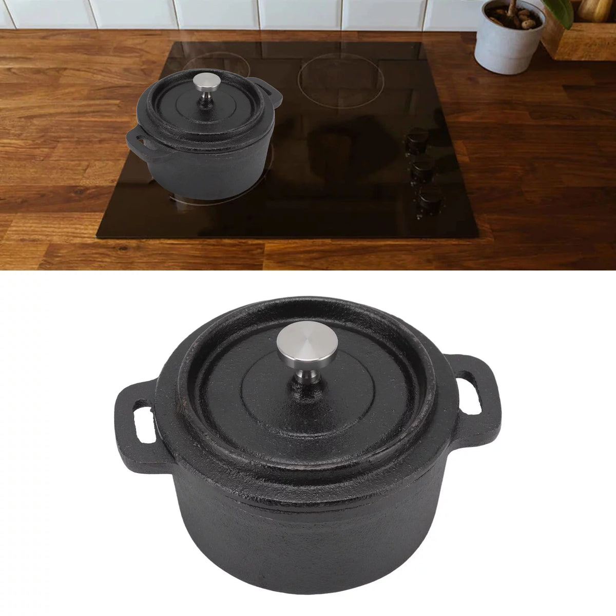 Cast Iron Cooking Pot with Lid 20CM W921
