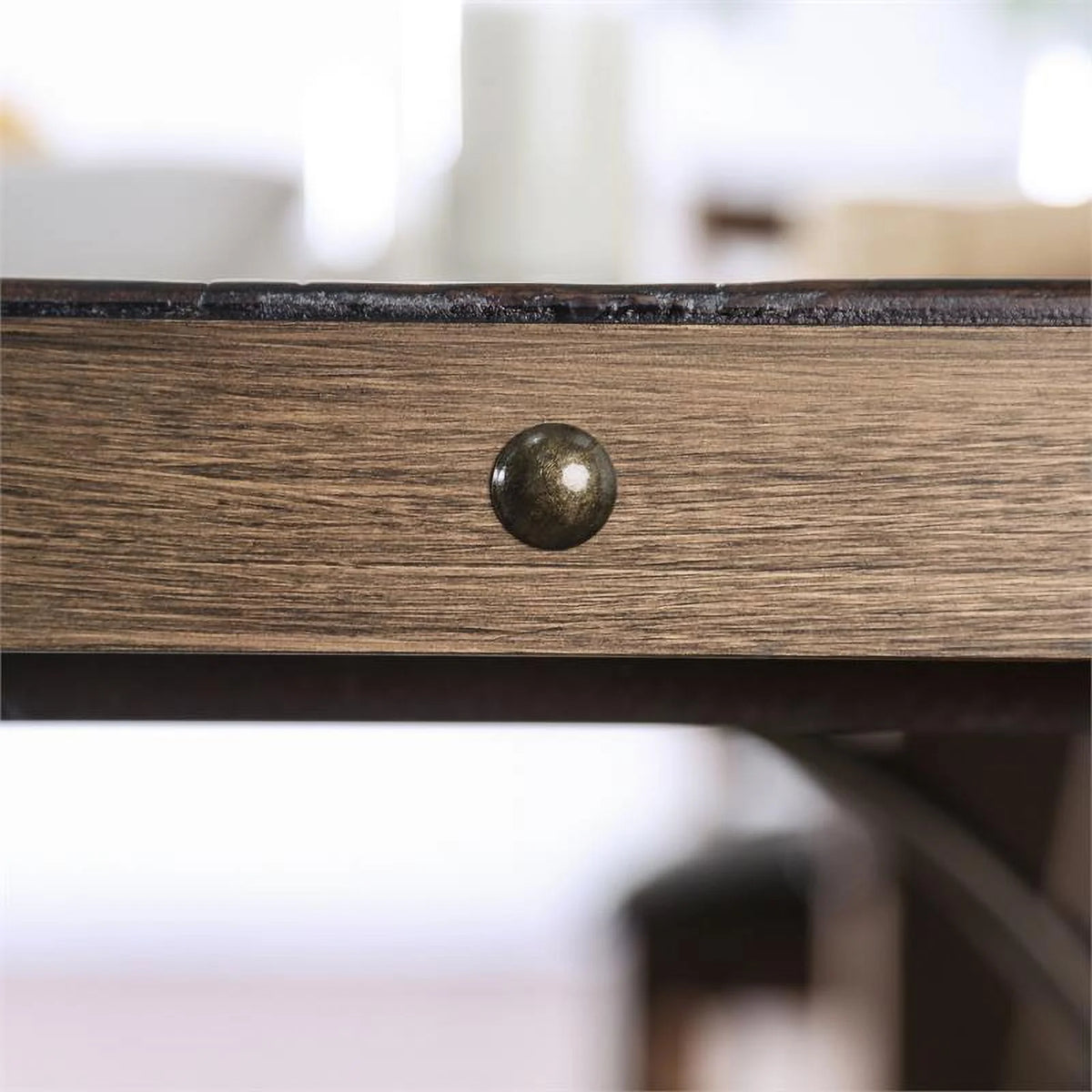 Solid Wood Rectangle Dining Table in Rustic Walnut Y75048