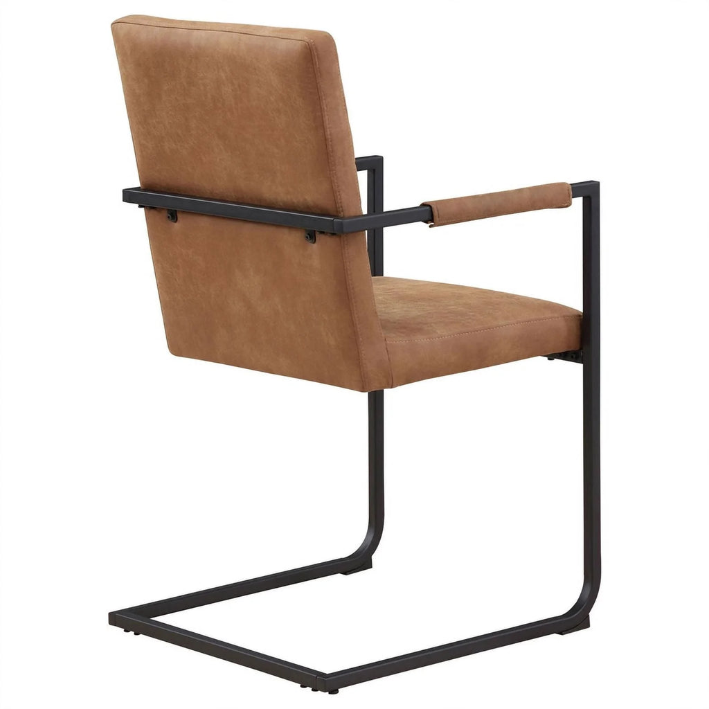 Brown and Black Faux Leather Arm Chair H203209