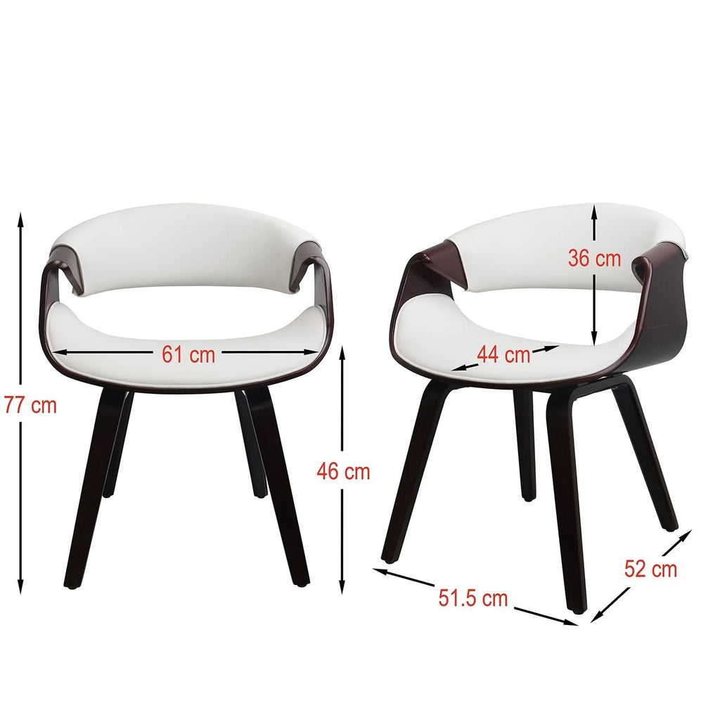 White PU Leather Bentwood Dining Chairs B212