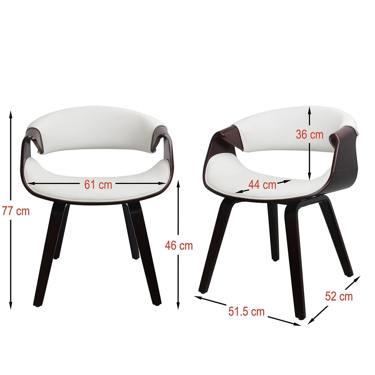 White PU Leather Bentwood Dining Chairs B212