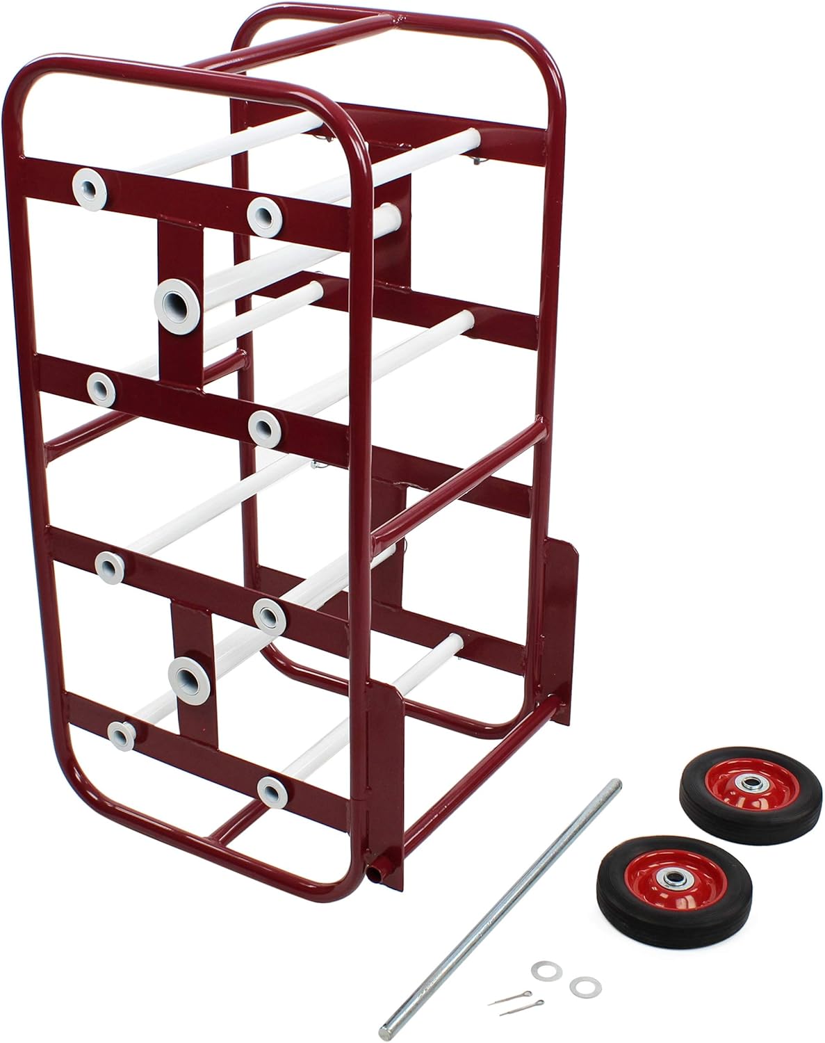 Red Wire Spool Rack with Wheels C383170