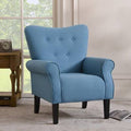 Blue Linen Blend Tufted Wingback Chair R1390