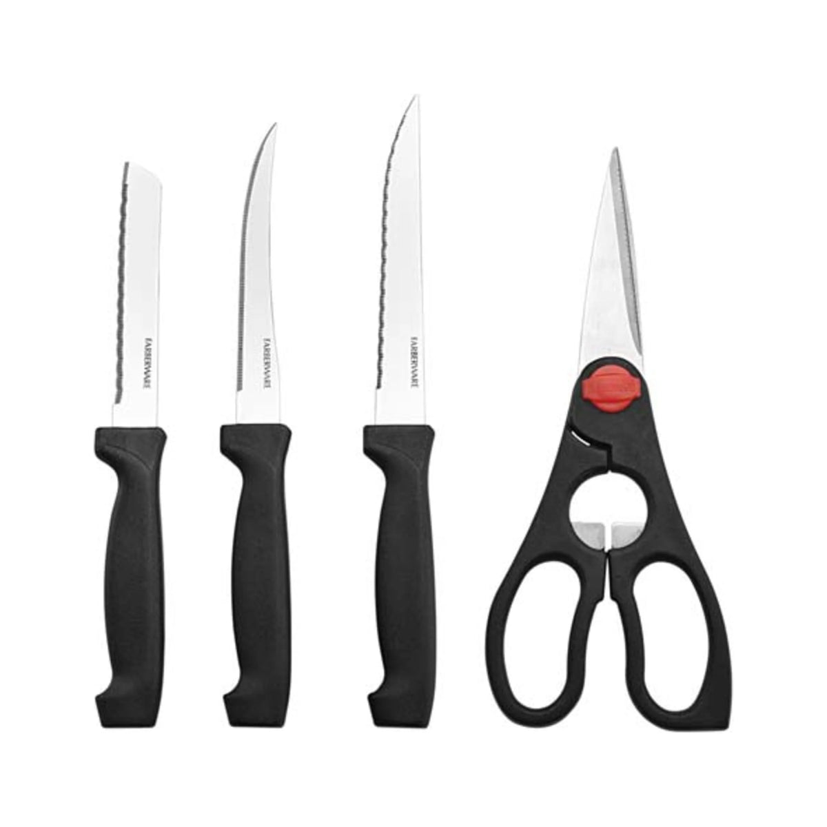 18 Piece Stainless Steel Knife Set with Block Natural Wood Q515