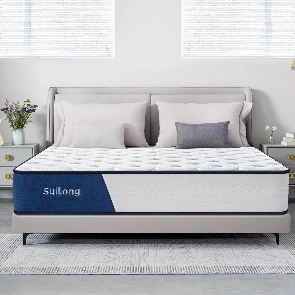 King Size 10 Inch Hybrid Memory Foam Innerspring Medium Firm Mattress O630