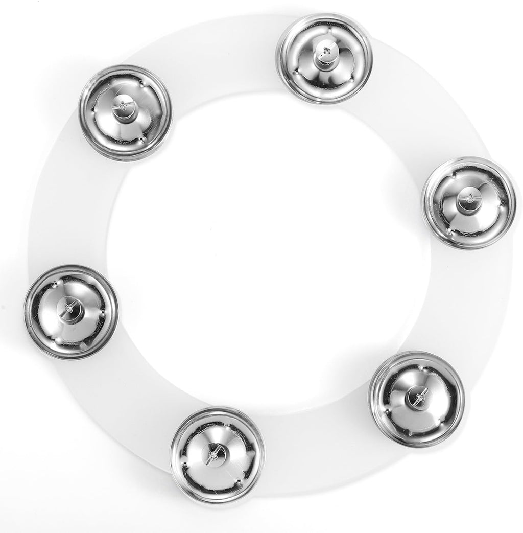 Silicone Single Rows 6 Pair Cymbal Tambourine with Stainless Steel Jingles F64132