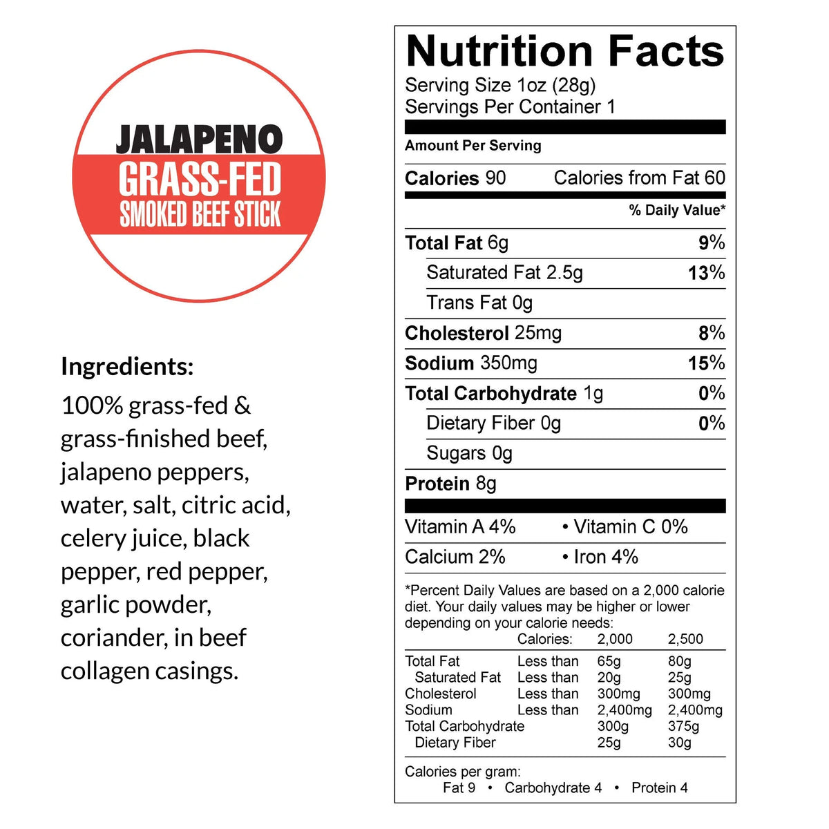 No Sugar 100% Grass-fed Non-GMO Beef Sticks 72 Count J838148