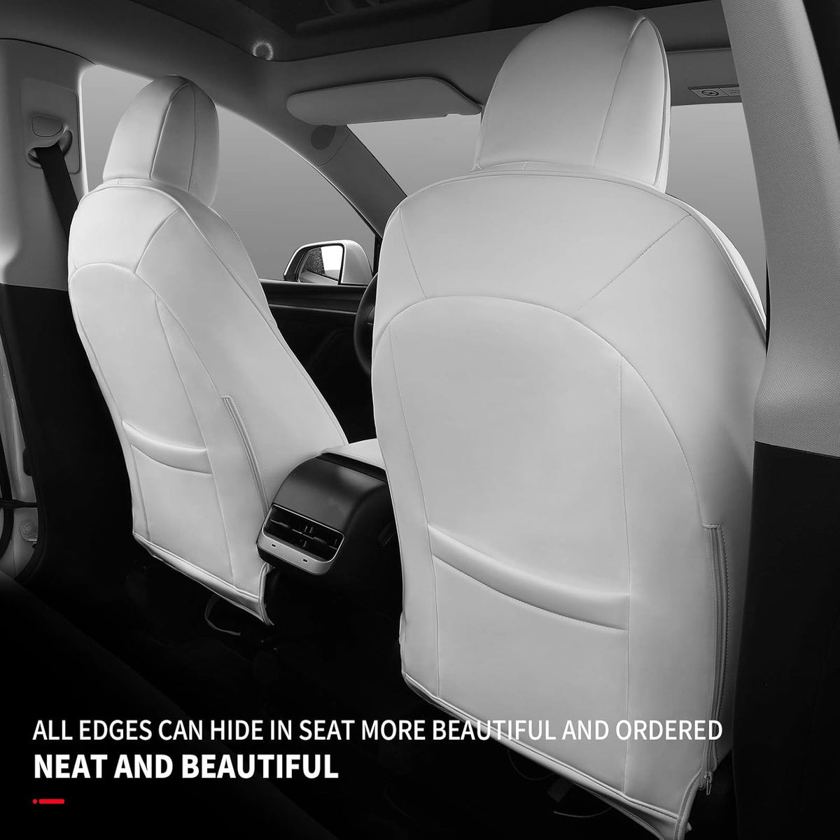 White Nappa Leather Car Seat Covers R265