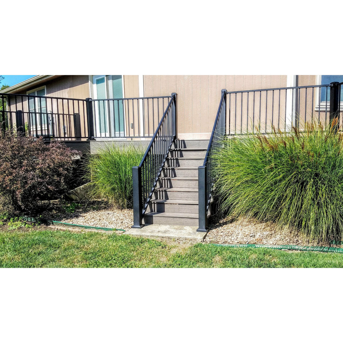 Textured Black Aluminum Rail Kit Stair X6745