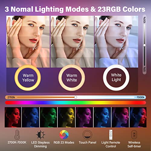 18 Inch RGB Ring Light with Tripod Stand and Phone Holder R4491