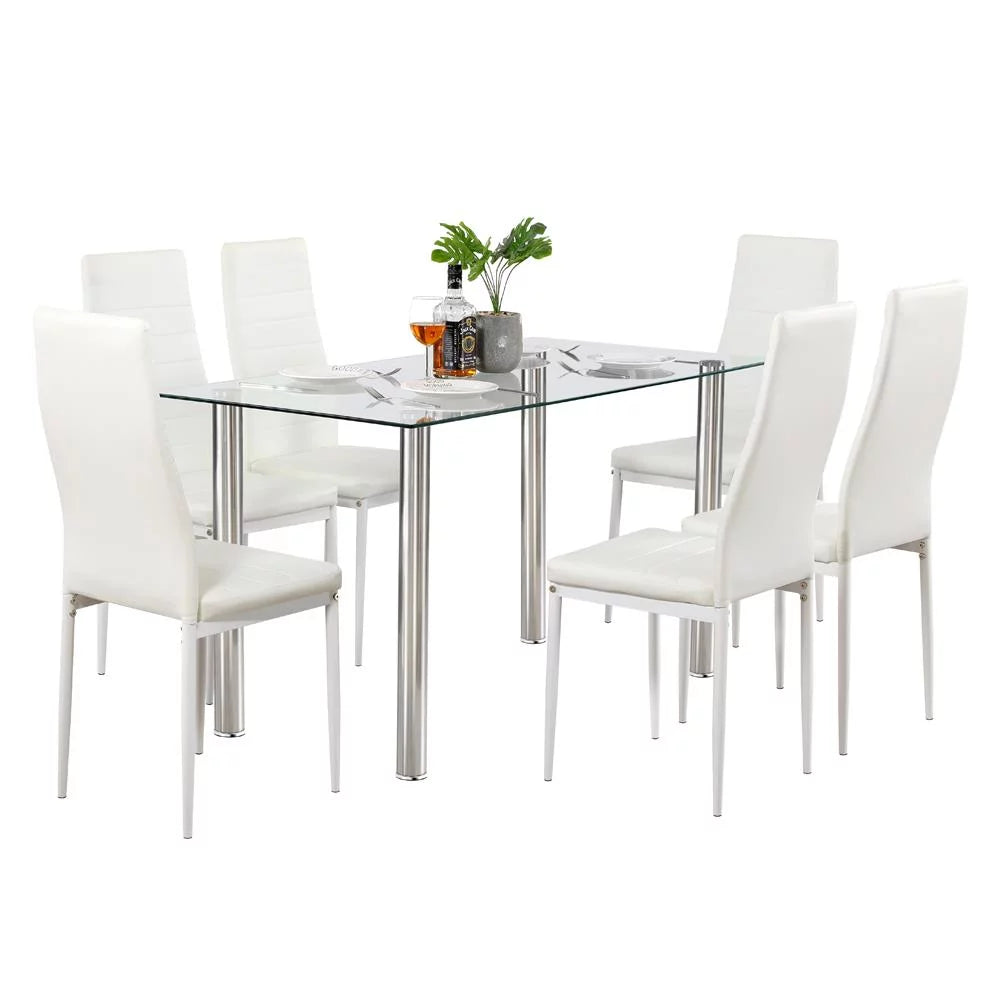 7 Piece Dining Table Set with 6 Chairs U194114