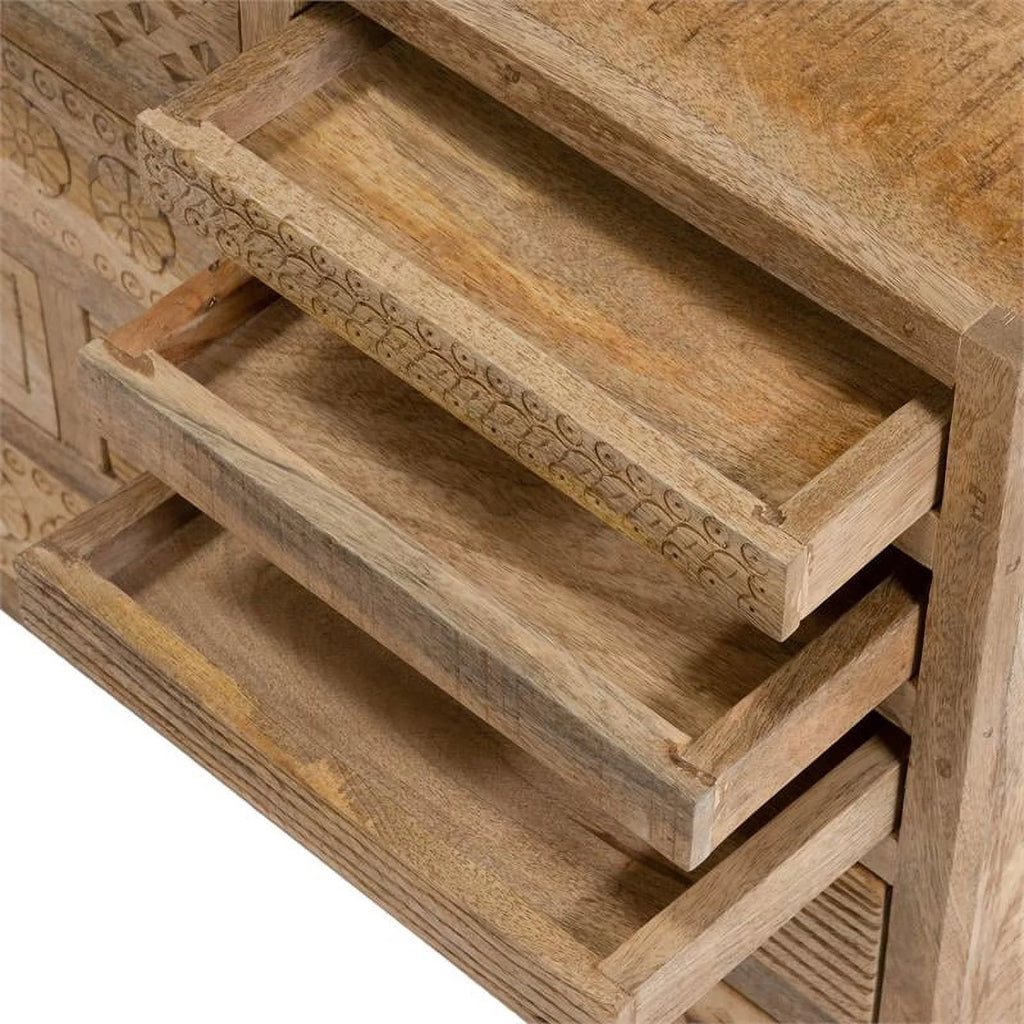 Rustic Wood 9-Drawer Chest I6214