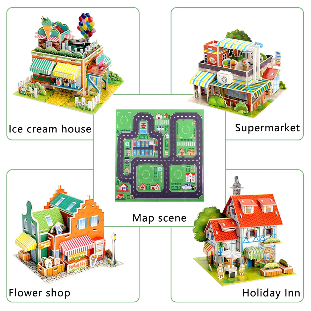 Building Blocks Set with 5 Toy Cars R2669