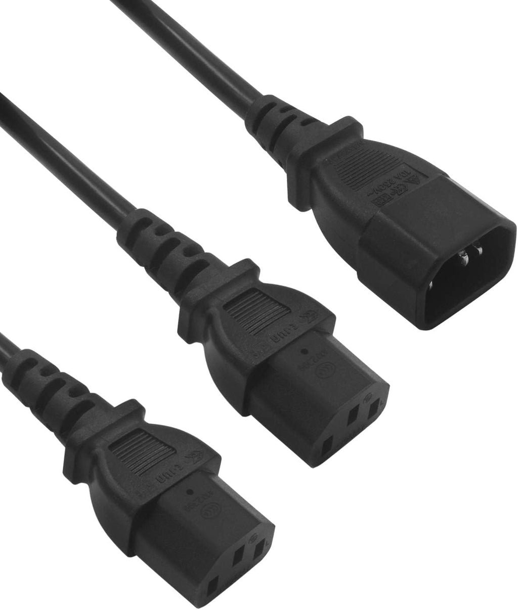 3Pack C14 to 2 x C13 Power Adapter Cable Cord 30cm L67495