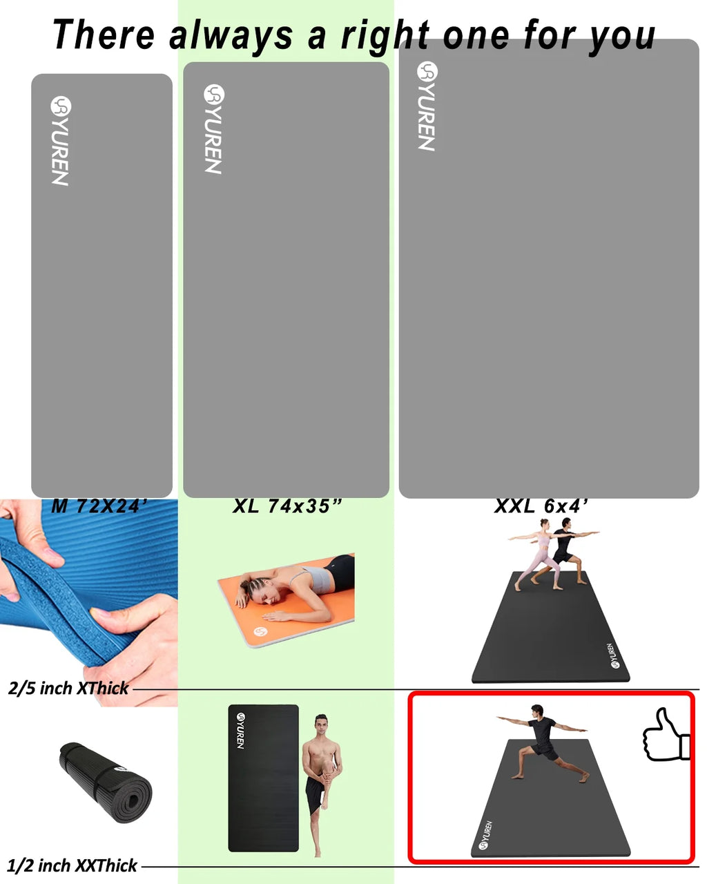 Large Exercise Mat 6' x 4' 10mm Thick NBR Black C2684