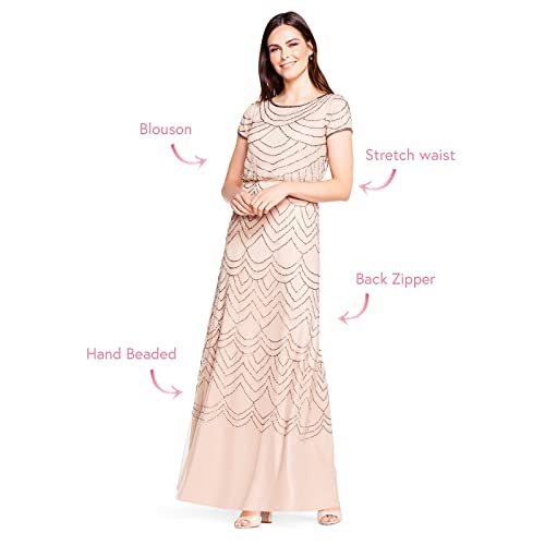Short Sleeve Blouson Beaded Gown C86401