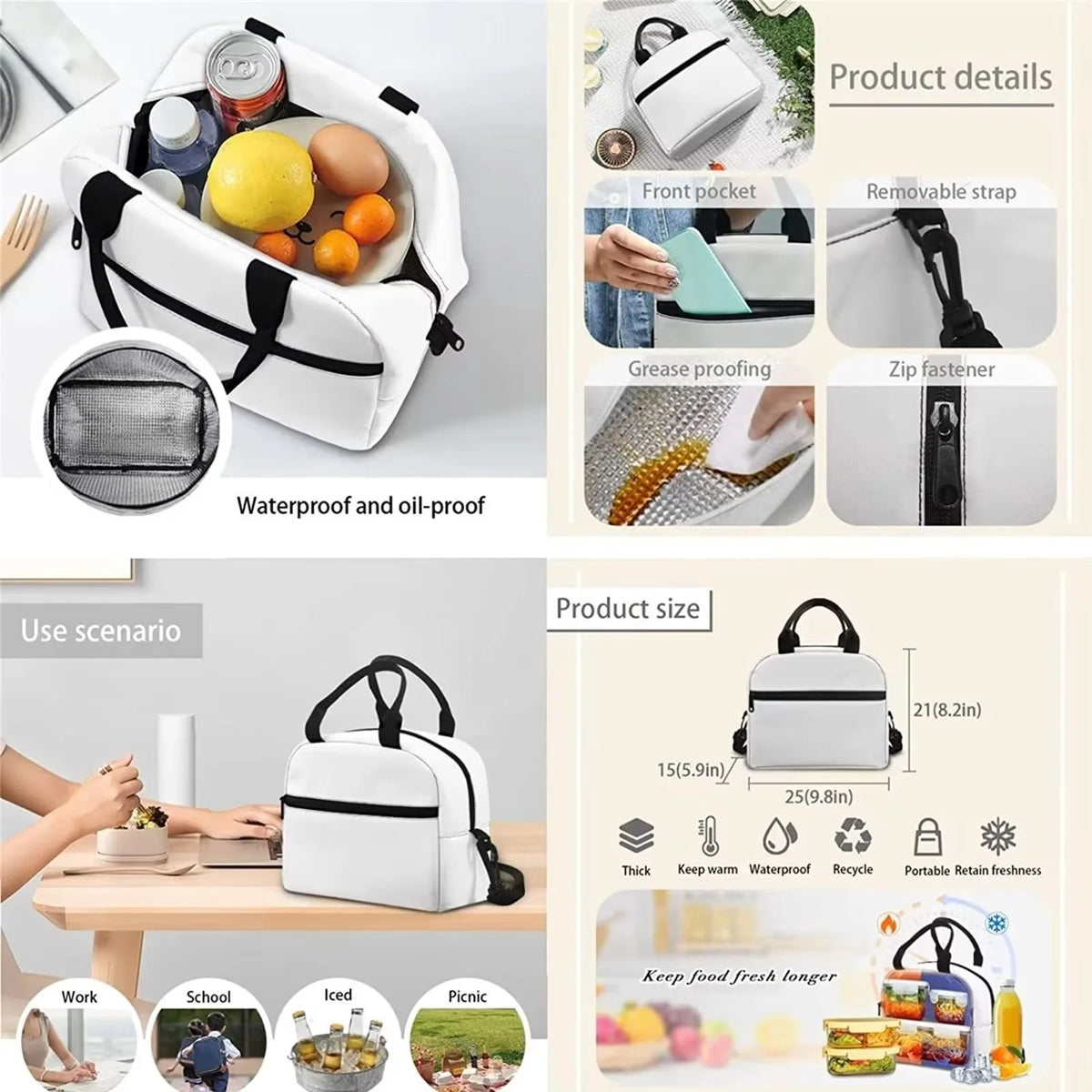 3 in 1 Backpack Set with Insulated Lunch Handbag E692232