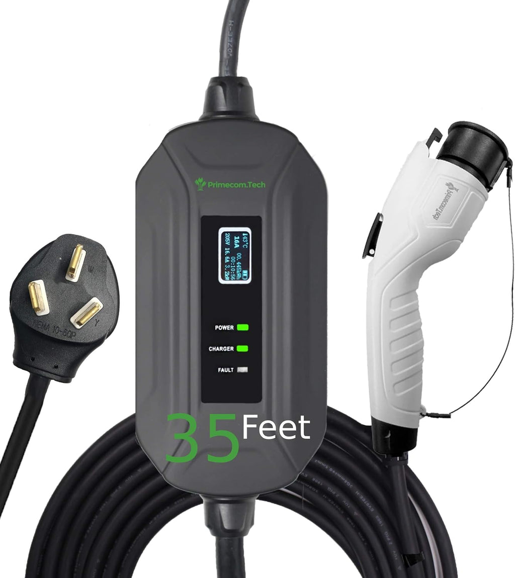 Portable Level 2 Electric Vehicle Charger, 16Amp, 30 Feet D264