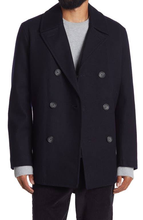 Dark Navy Men's Three-Button Pea Coat B96913