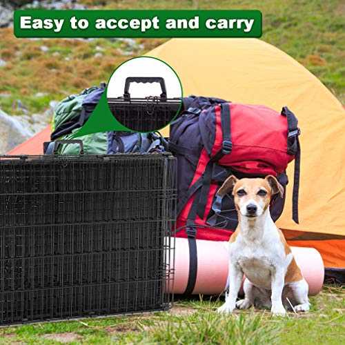 48 Inch Folding Wire Dog Crate with Double-Door V478450
