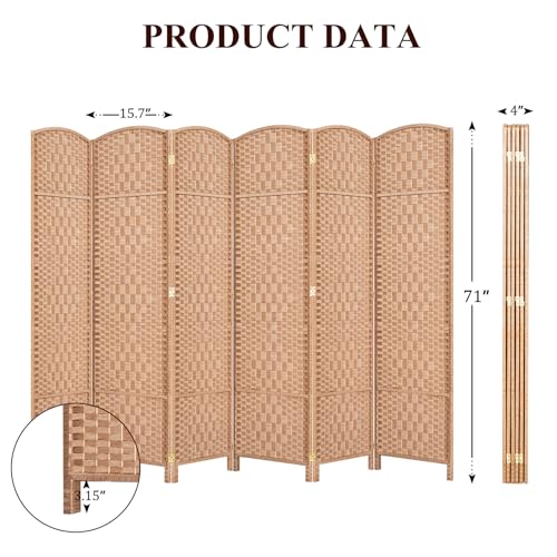 6 Panel 6ft Folding Privacy Screen L3936