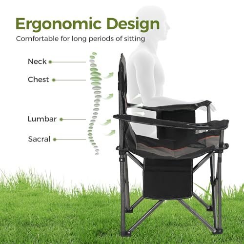 Oversized Folding Camping Chair with Cup Holder W1561