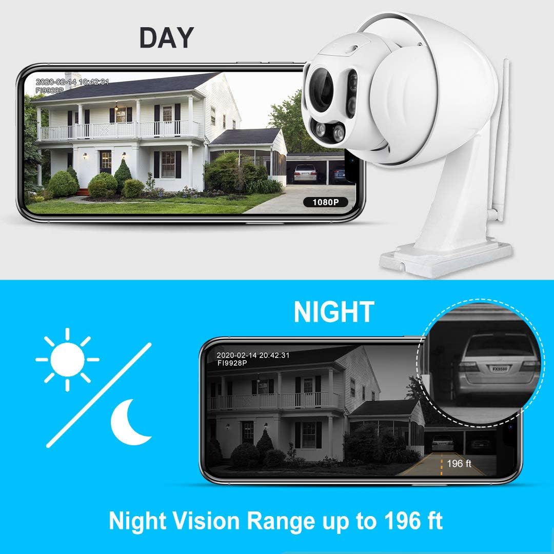 White Outdoor PTZ 4x Optical Zoom HD 1080P WiFi Security Camera I31731