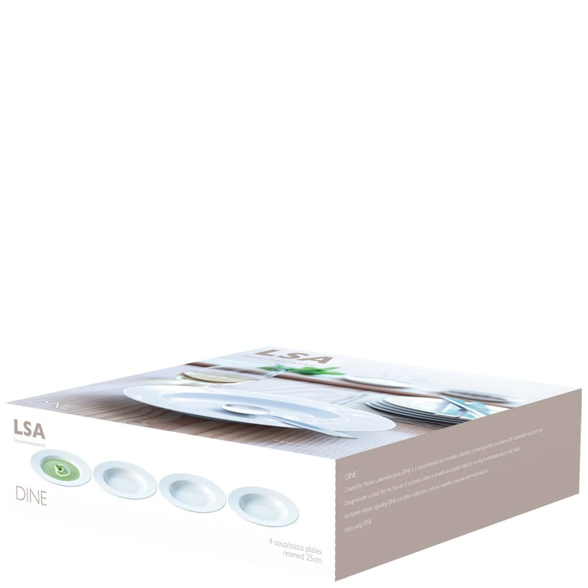 Rimmed Soup/Pasta Plate (4 Pack), 9.8x22 Z477350
