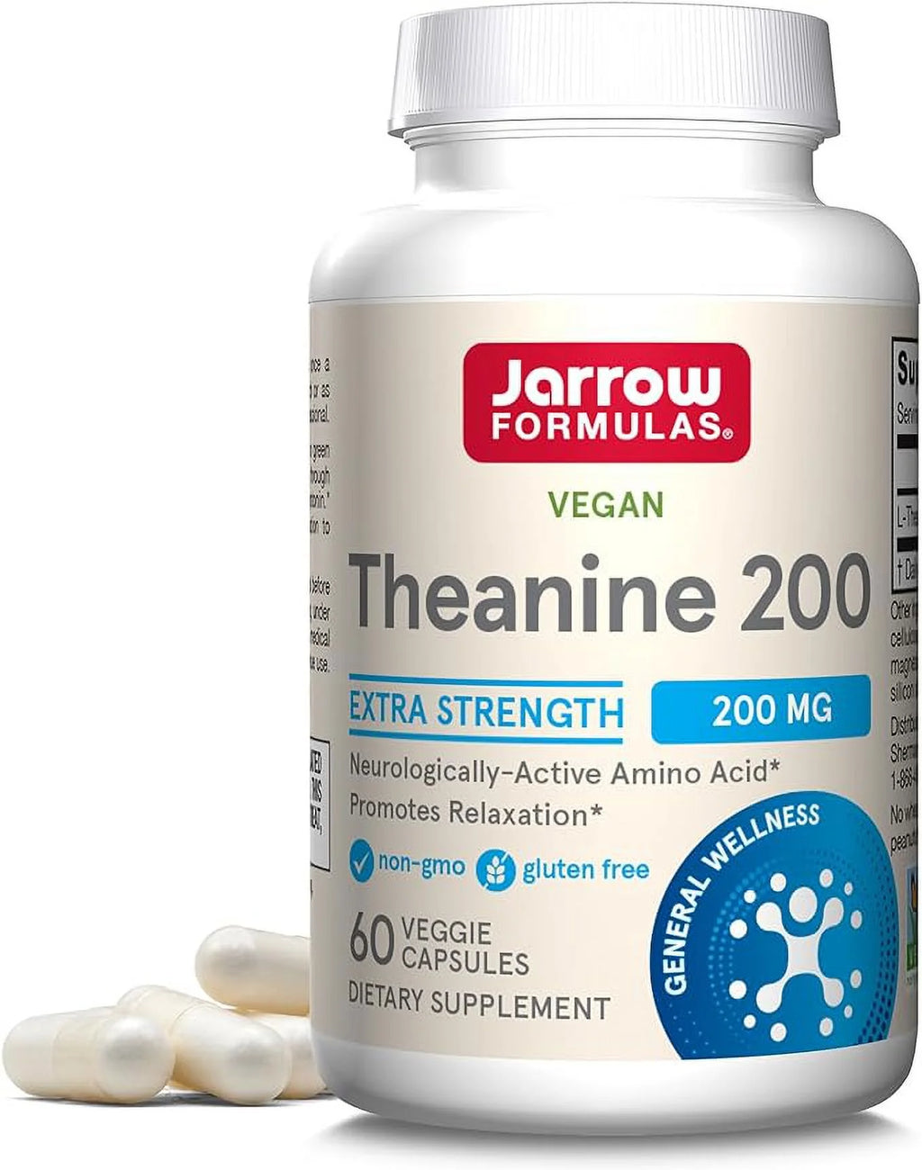 Extra Strength Theanine 200 mg 60 Veggie Capsules Q456