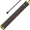 12 Outlets Surge Protector Power Strip with Individual Switches, 9FT, 1020J, 15AMP/1875W, Black, Pack of 2 Y715