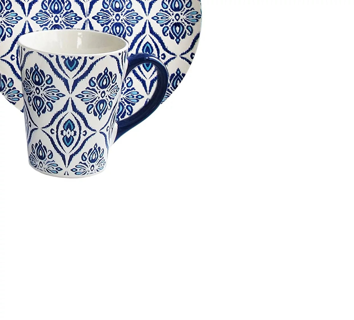 Blue and White 16-Piece Stoneware Dinnerware Set K79909