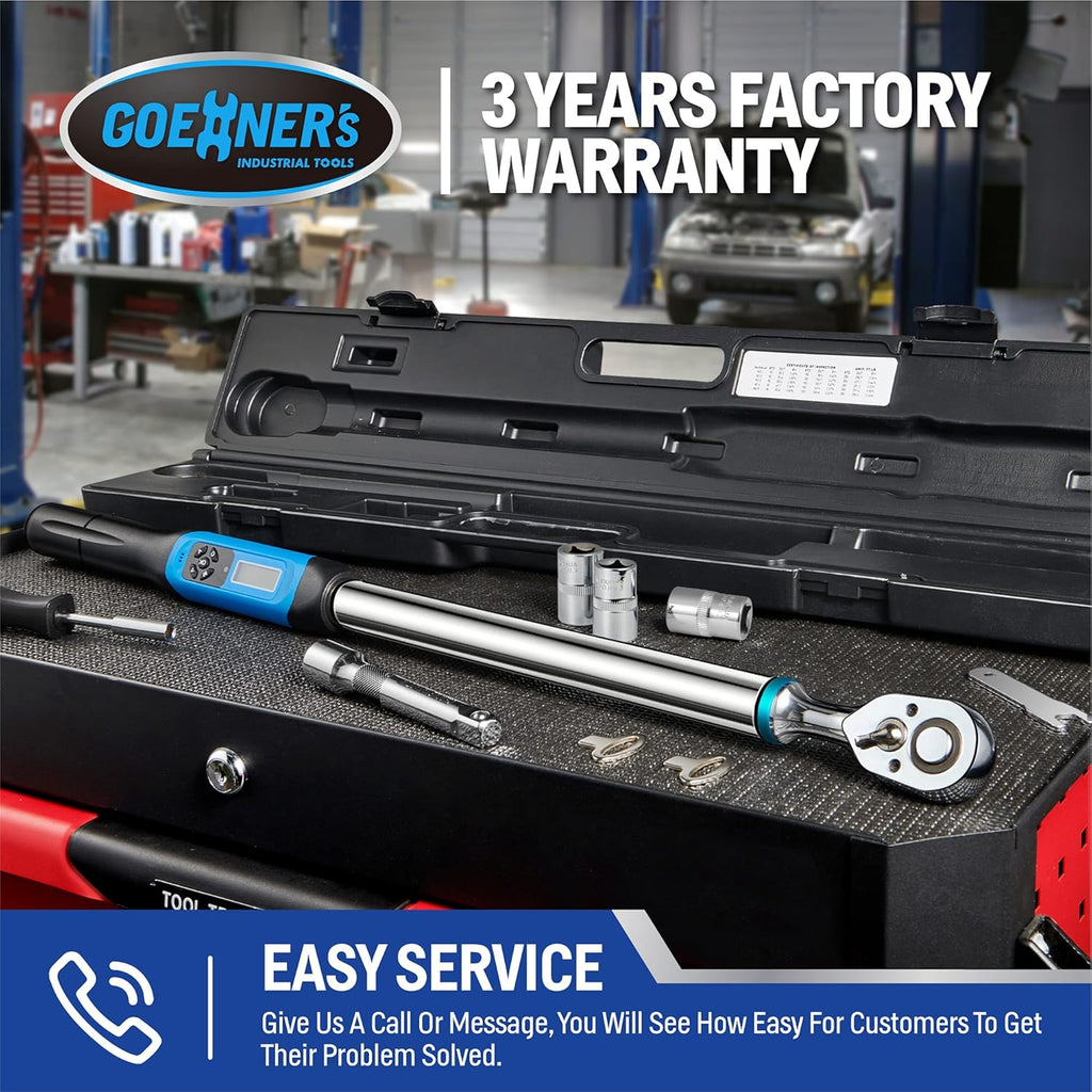 1/2" Drive Digital Torque Wrench, 12.5-250 ft.-lb./17-340 N.m., Electronic Torque Wrench N377