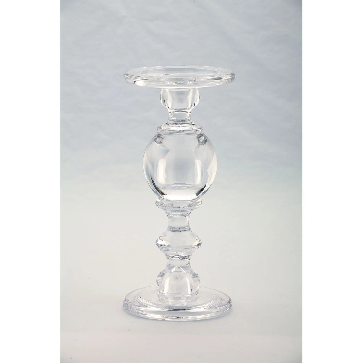 Clear Handblown Glass Pillar Candle Holder N84264