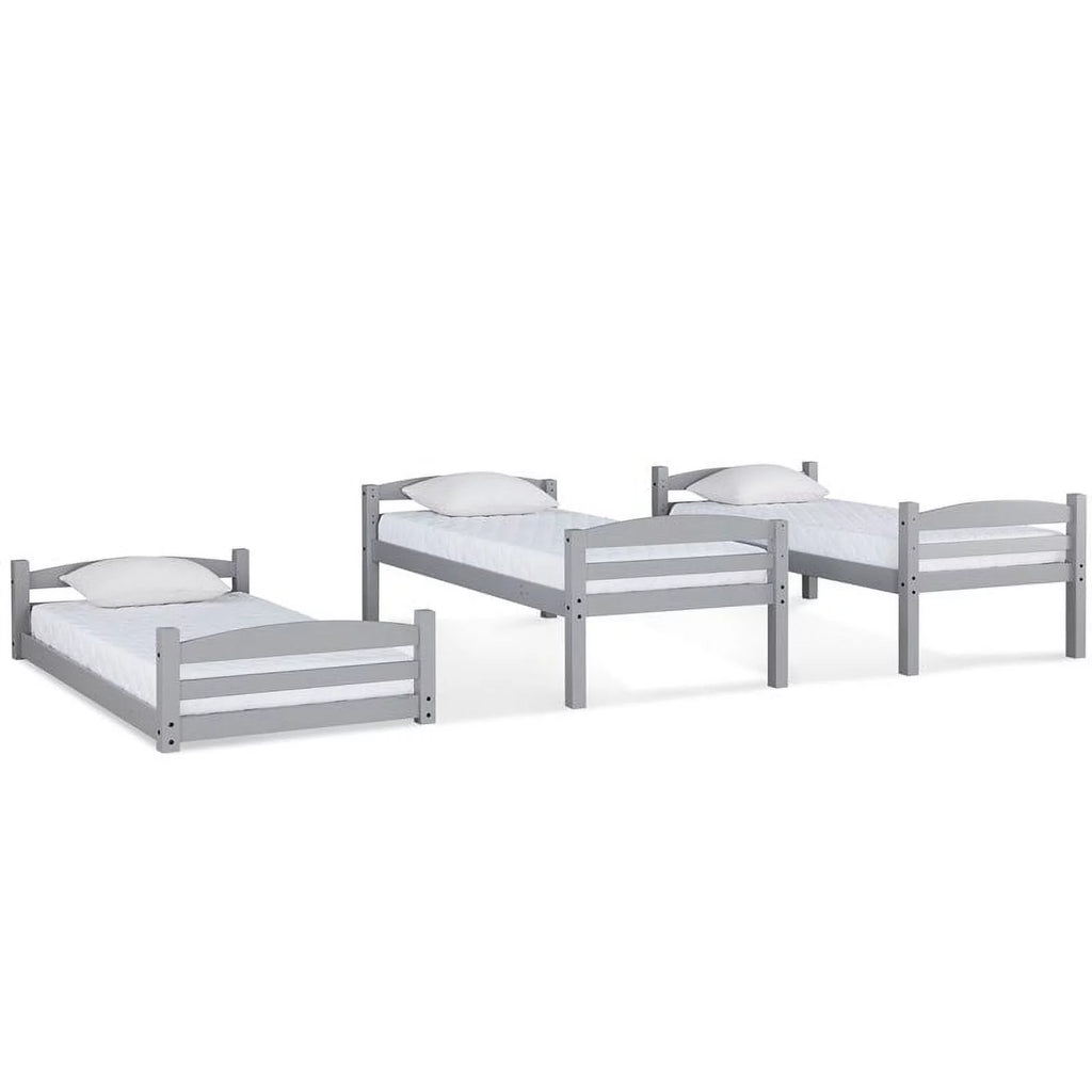 Gray Triple Floor Wood Bunk Bed P310690