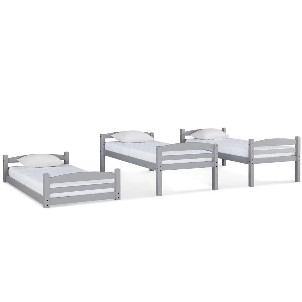 Gray Triple Floor Wood Bunk Bed P310690