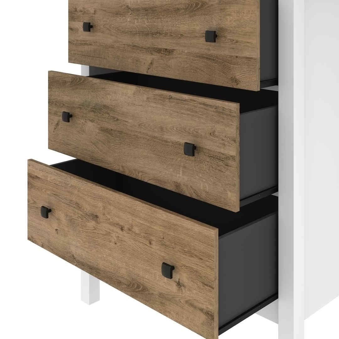 Walnut Grey White 3-Drawer Dresser N589930