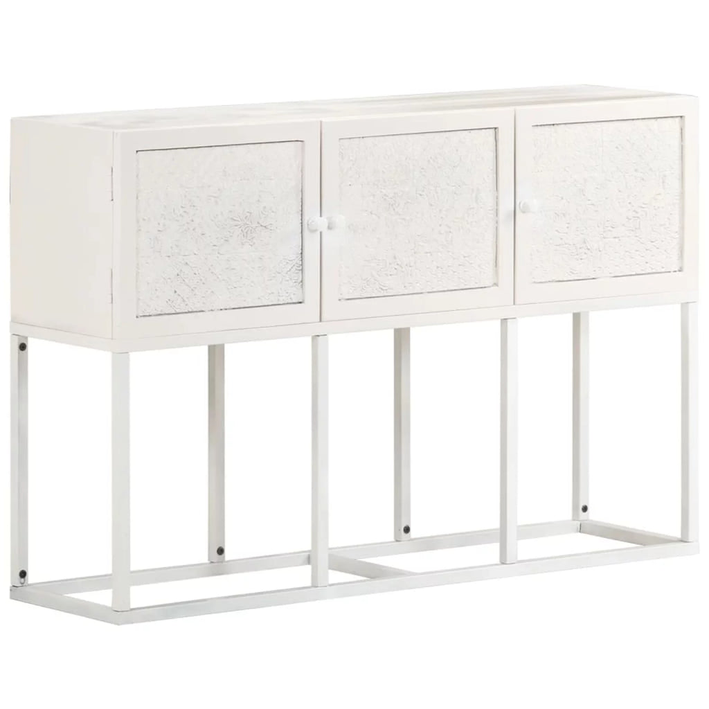 White 3 Door Mango Wood Sideboard S3151
