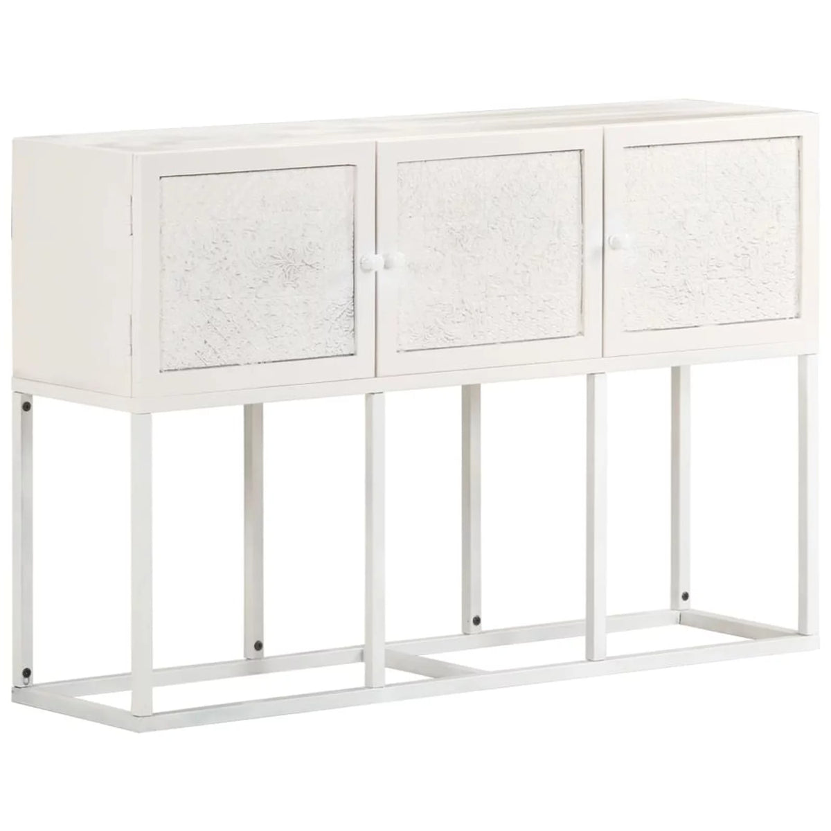 White 3 Door Mango Wood Sideboard S3151