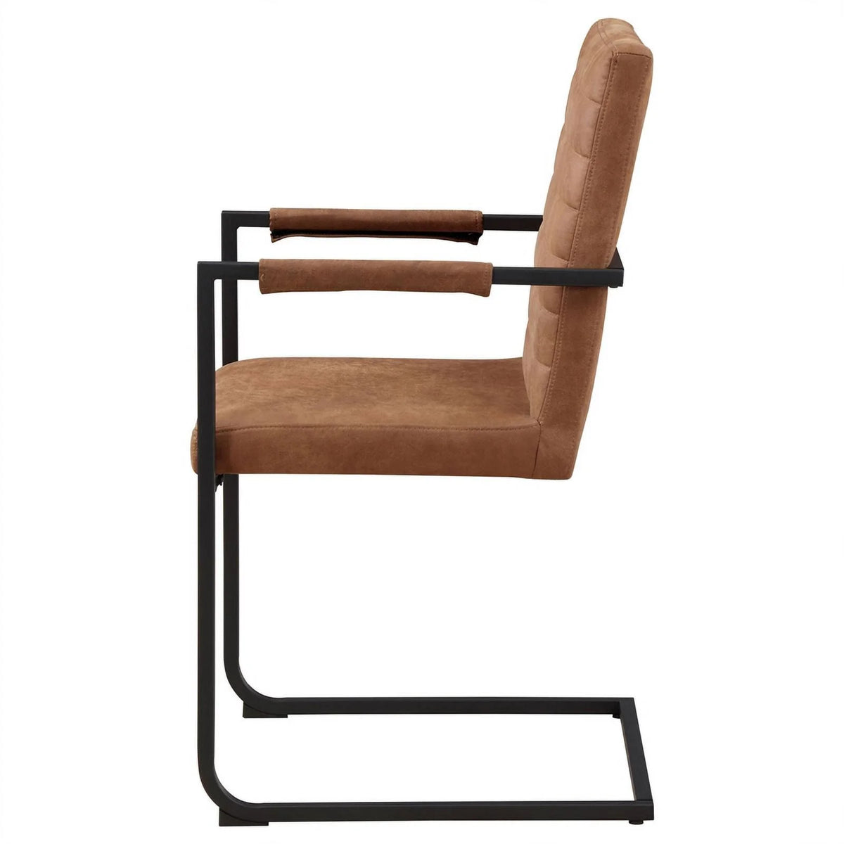 Brown and Black Faux Leather Arm Chair H203209