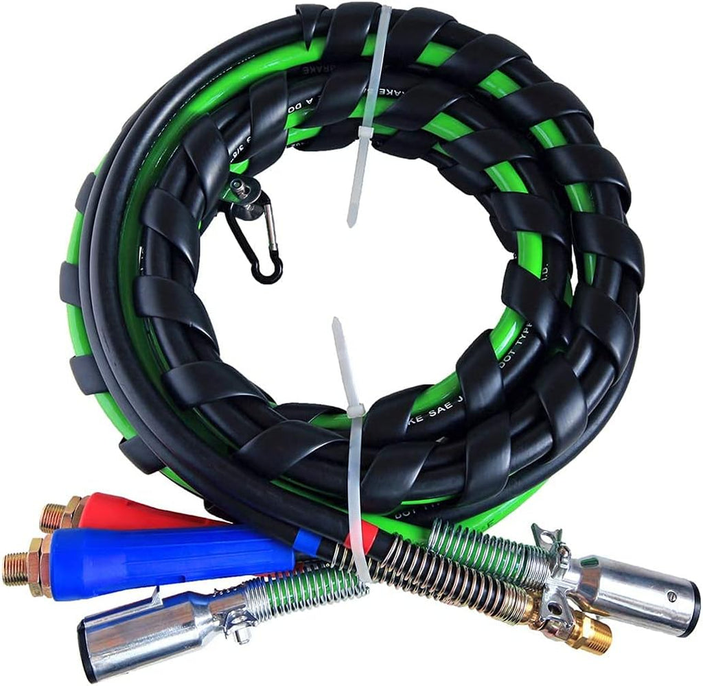 12 Ft 3-in-One Rubber Wrap Set Air Hose Electrical Cable Wrap Z67040