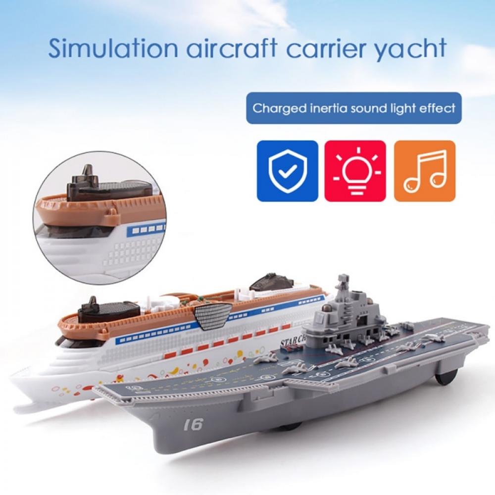 Aircraft Carrier Ship Model Collection Vehicle With Sound And Light Developmental Toy T8785