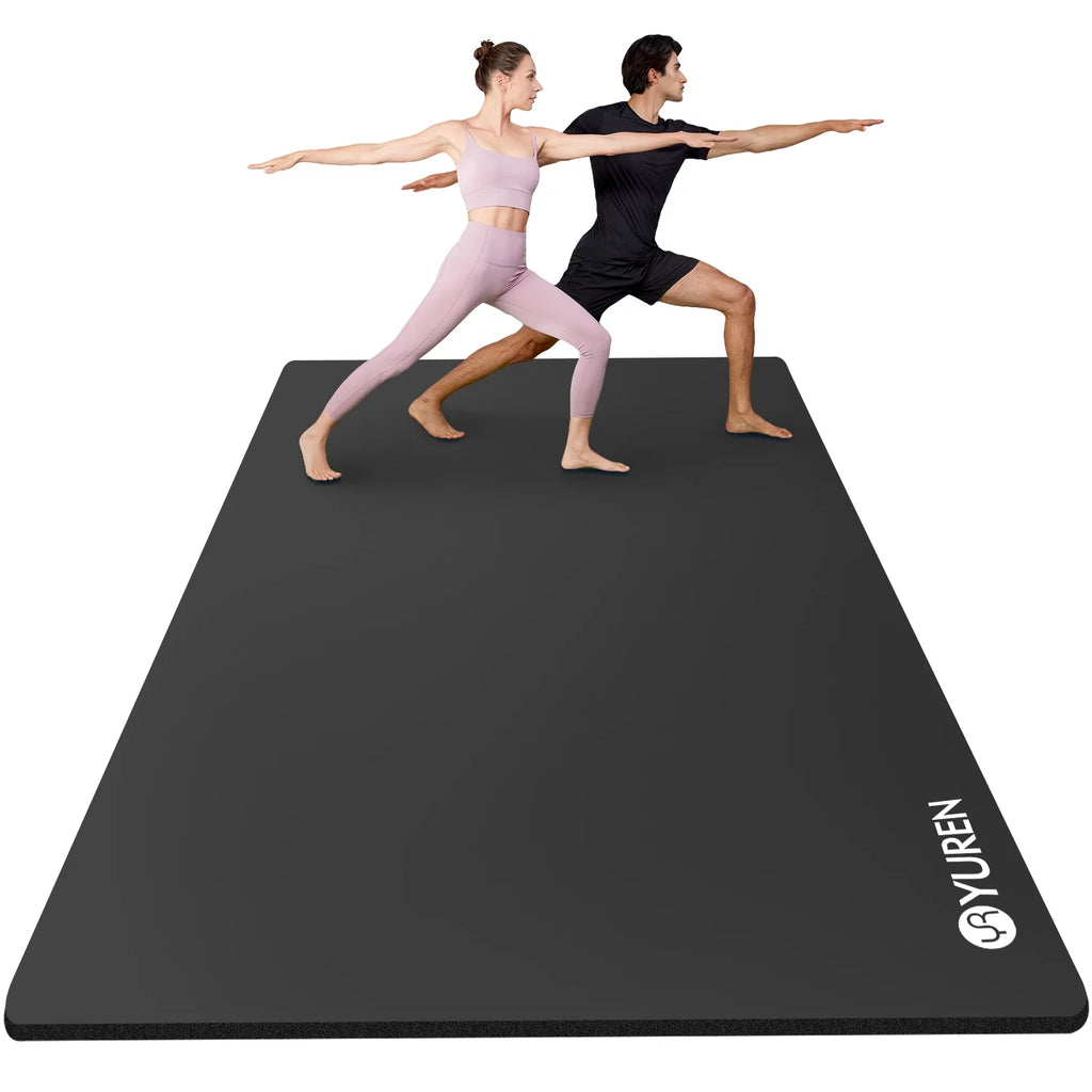 Large Exercise Mat 6' x 4' 10mm Thick NBR Black C2684