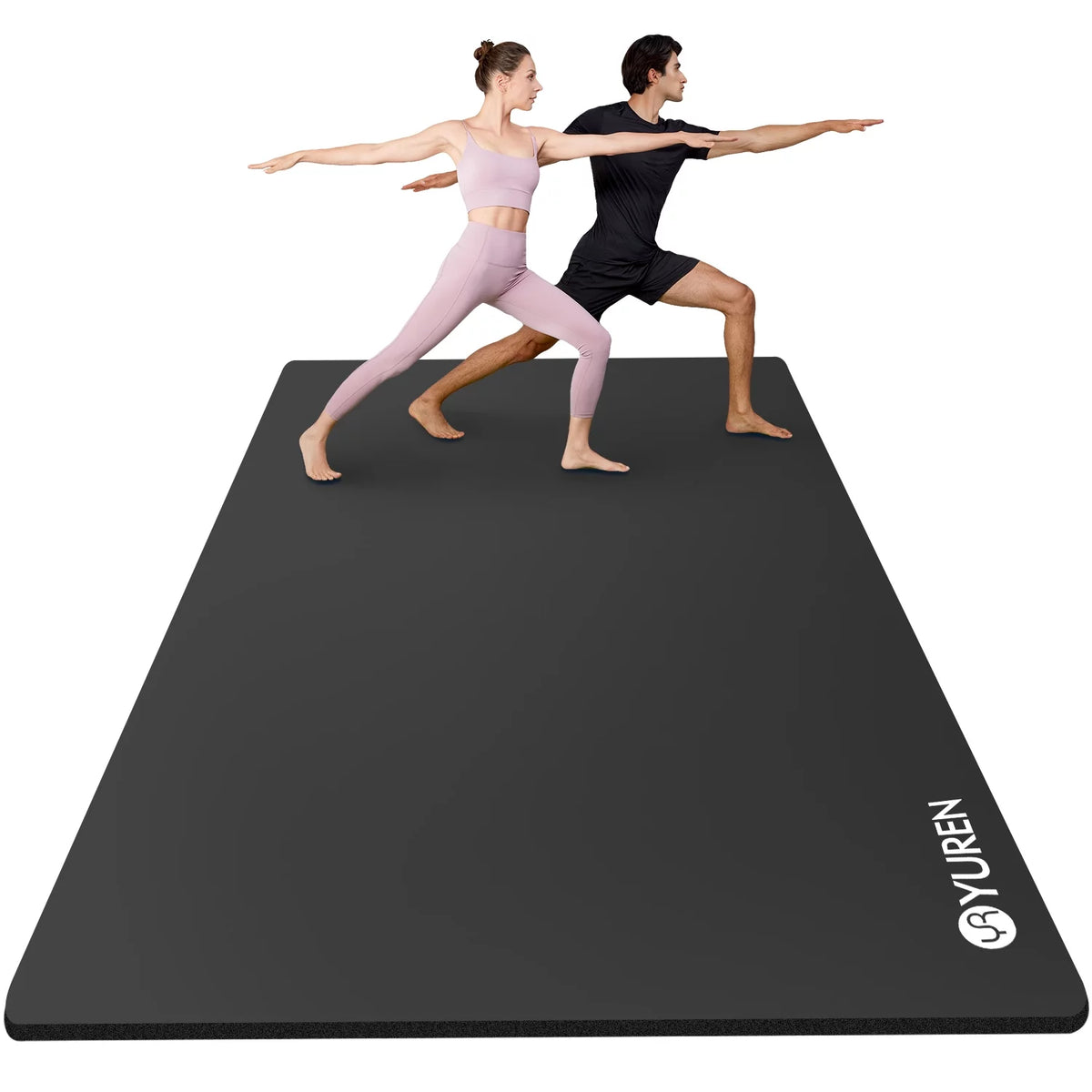 Large Exercise Mat 6' x 4' 10mm Thick NBR Black C2684