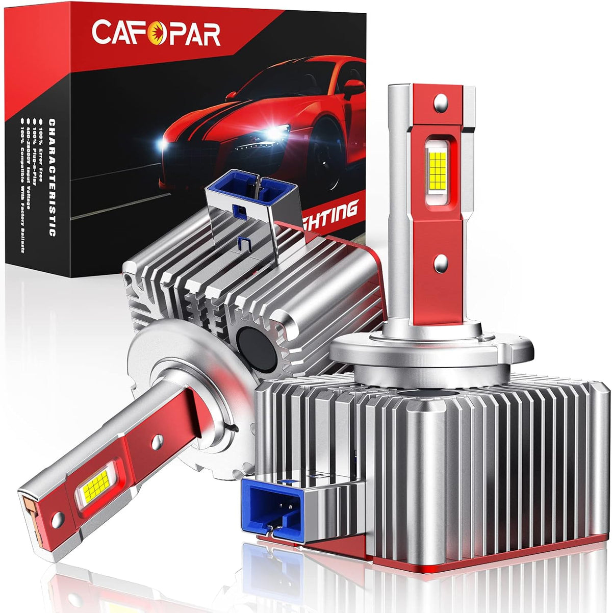 D8S LED Headlight Bulbs 100W 6000K Super White 12000LM Canbus Ready V6488