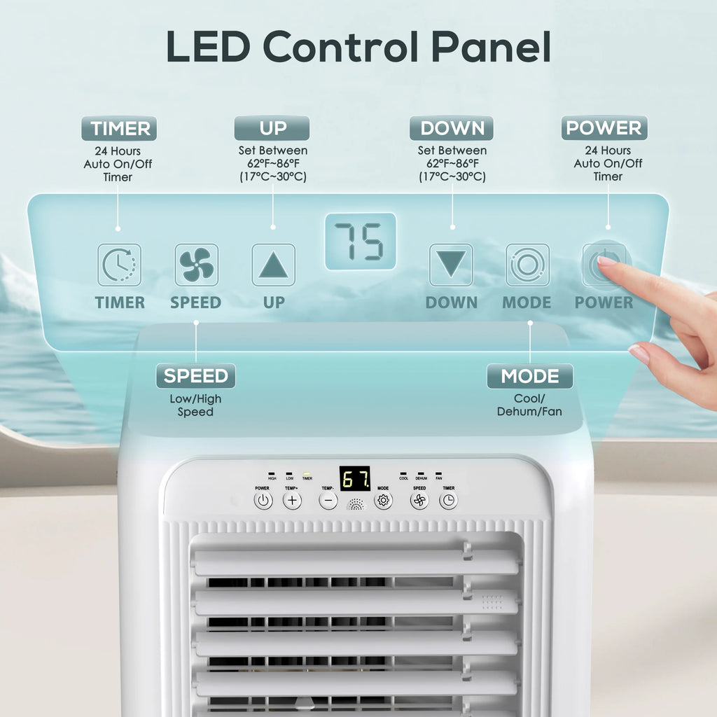 5000BTU Portable Air Conditioner 3 in 1 with 24-Hour Timer W4998