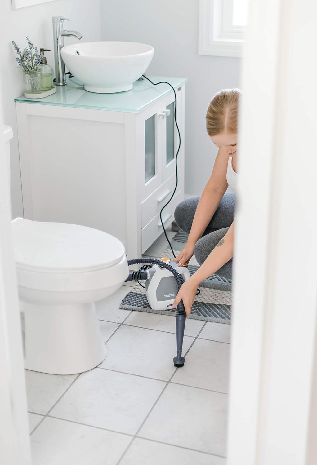 White Handheld Steam Cleaner and Multipurpose Steamer M3529