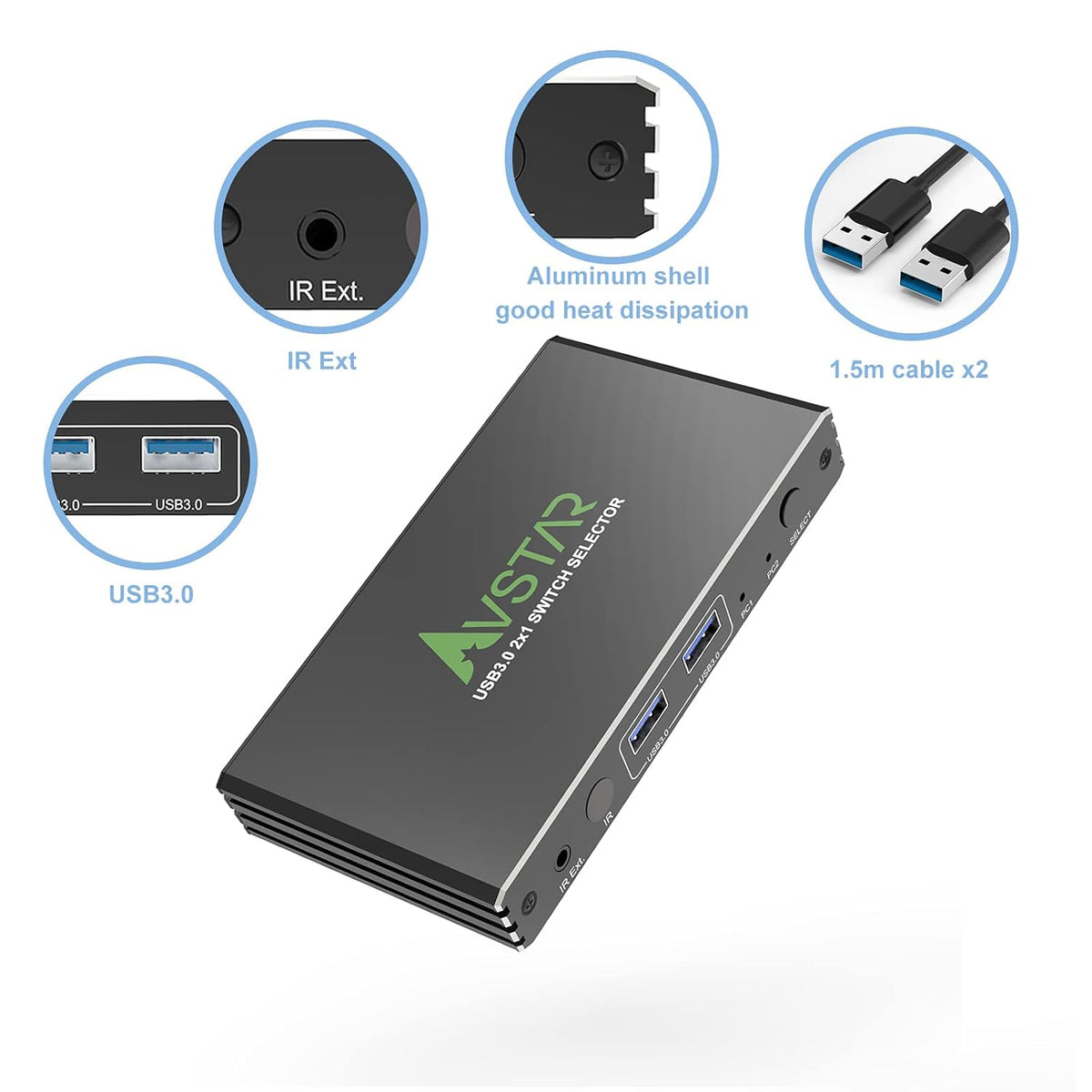 4 Port USB 3.1 3.0 KVM Switch with IR Remote Control K36563