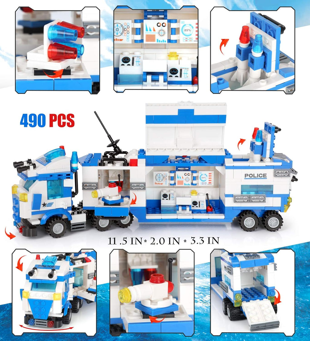 1338 Pieces Police Station Building Blocks Set with Storage Box X429987
